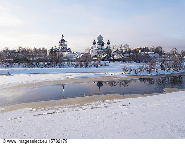 Russia  Leningrad Region  Tikhvin  Tikhvin Assumption Monastery in Winter