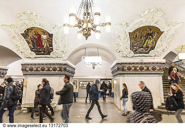 Russia  Moscow  People in Metro station