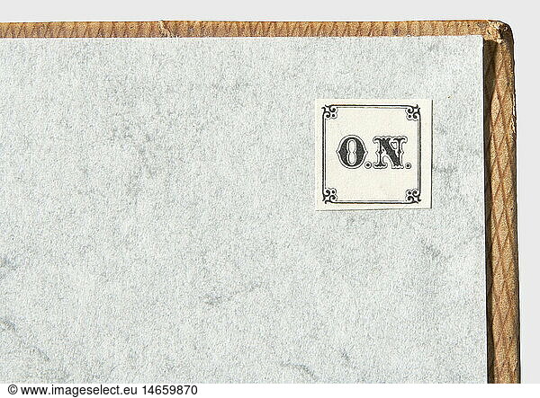 RUSSIAN SALE  PersÃ¶nliches Tagebuch von GroÃŸfÃ¼rstin Olga 2. HÃ¤lfte 19. Jhdt. Hellbrauner Ledereinband mit dunkelbrauner ZierprÃ¤gung und feiner Rautenverzierung  auf dem Einband eisengeschnittene GroÃŸfÃ¼rstenkrone Ã¼ber den gotischen Lettern 'O N'. Die Seiten ohne EintrÃ¤ge  rund 1/5 der Seiten herausgerissen. Eisernes Schloss  der SchlÃ¼ssel fehlt. Zwischen 1881 und 1883 verfasste GroÃŸfÃ¼rstin Olga Nikolaevna fÃ¼r ihre Enkelinnen  die Prinzessinnen Elsa und Olga  anhand ihrer zahlreichen Aufzeichnungen ihre Memoiren von der Kindheit bis zu ihrer Hochzeit 1846 und schreibt im Vorwort 'Ich will versuchen  meine Erinnerungen zu sammeln und zusammenzufÃ¼gen  damit ihr wisst  wie glÃ¼cklich meine Jugend im Schutz der vÃ¤terlichen Liebe war'. Provenienz: GroÃŸfÃ¼rstin Olga Nikolaevna Romanova (1822 - 1892) RUSSIAN SALE, PersÃ¶nliches Tagebuch von GroÃŸfÃ¼rstin Olga 2. HÃ¤lfte 19. Jhdt. Hellbrauner Ledereinband mit dunkelbrauner ZierprÃ¤gung und feiner Rautenverzierung, auf dem Einband eisengeschnittene GroÃŸfÃ¼rstenkrone Ã¼ber den gotischen Lettern 'O N'. Die Seiten ohne EintrÃ¤ge, rund 1/5 der Seiten herausgerissen. Eisernes Schloss, der SchlÃ¼ssel fehlt. Zwischen 1881 und 1883 verfasste GroÃŸfÃ¼rstin Olga Nikolaevna fÃ¼r ihre Enkelinnen, die Prinzessinnen Elsa und Olga, anhand ihrer zahlreichen Aufzeichnungen ihre Memoiren von der Kindheit bis zu ihrer Hochzeit 1846 und schreibt im Vorwort 'Ich will versuchen, meine Erinnerungen zu sammeln und zusammenzufÃ¼gen, damit ihr wisst, wie glÃ¼cklich meine Jugend im Schutz der vÃ¤terlichen Liebe war'. Provenienz: GroÃŸfÃ¼rstin Olga Nikolaevna Romanova (1822 - 1892),