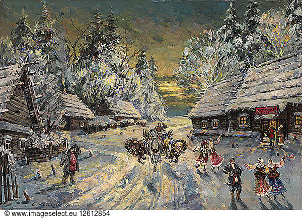 Russian Winter. Artist: Korovin  Konstantin Alexeyevich (1861-1939)