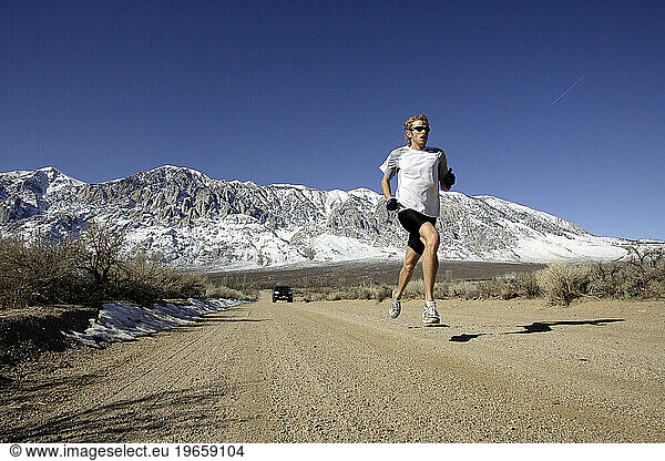 Ryan Hall trains in the Sierras  Bishop  California.
