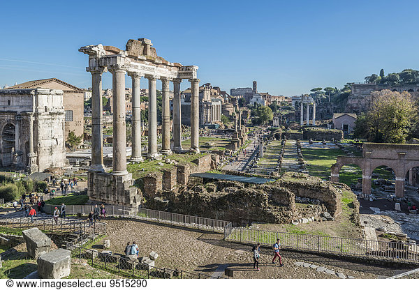 Säulen des Saturntempels  Forum Romanum  Rione X Campitelli  Rom  Lazio  Italien  Europa
