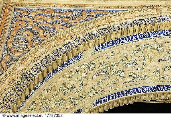 Säulendetail am Alcazar  Reales Alcazares  Sevilla  Andalusien  Spanien  Europa