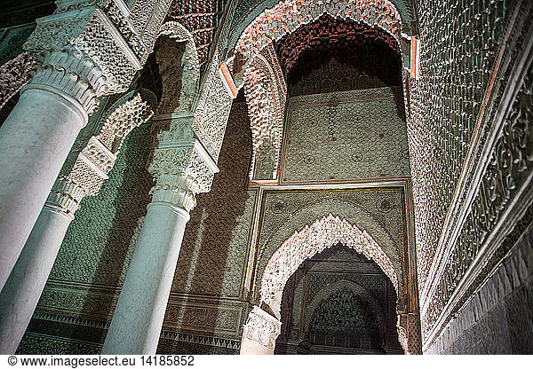 Saadian tombs  Marrakech  Morocco  North Africa  Africa