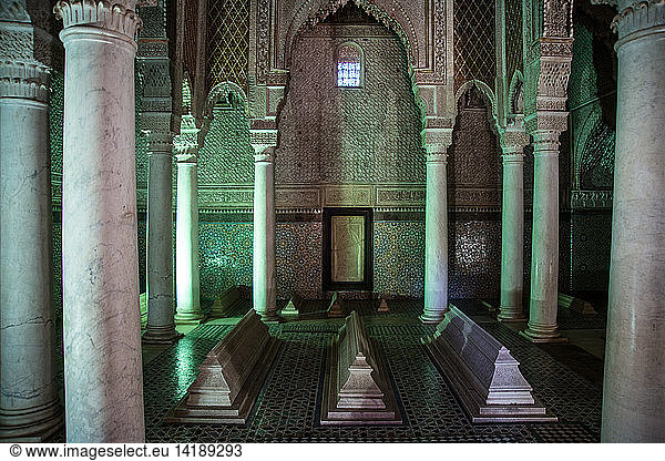 Saadian tombs  Marrakech  Morocco  North Africa  Africa