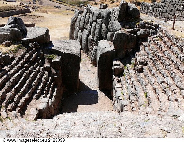 Sacsayhuamán  archäologische Stätte in der Nähe von Cusco. Peru