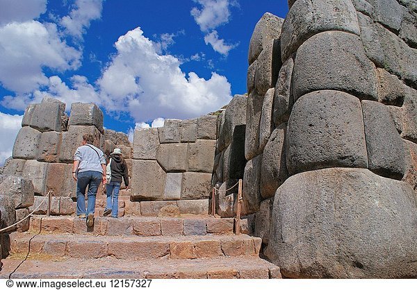 Sacsayhuaman ancient incan city  to ceremonial use  XVth to XVIth centuries  Incan Sacred Valley  Cusco or Cuzco department  southern Peru  South America.