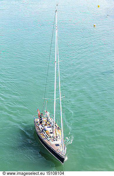Sailing boat on Lake Constance  Friedrichshafen  Germany