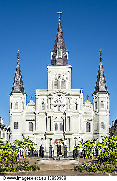 Saint Louis Cathedral on Jackson Square in the French Quarter  New Orleans  Louisiana  United States
