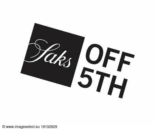 Saks Off 5th  gedrehtes Logo  Weißer Hintergrund B