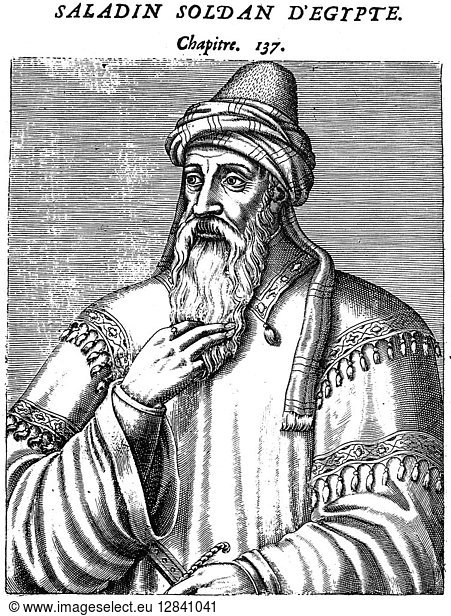 SALADIN (1138-1193). Sultan of Egypt and Syria. Woodcut  French  1584.