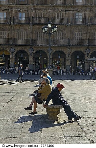 Salamanca  Plaza Mayor  Hauptplatz  Kastilien-Leon  Spanien  Europa