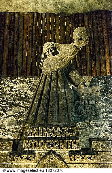 Salt figure  Nicolaus Copernicus  salt mine  Wieliczka  Poland  Europe