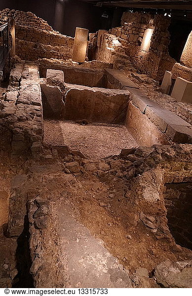 Salted fish and Garum factory in the Roman city in Barcelona Spain. 3rd Century AD