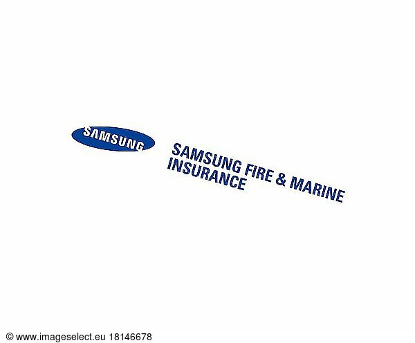 Samsung Fire & Marine Insurance  gedrehtes Logo  Weißer Hintergrund B