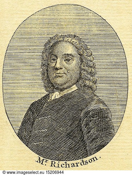 Samuel Richardson  British / English writer  18th century  etching from an book of the 18th century  about 1766.