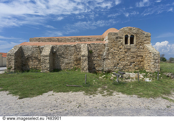 San Giovanni di Sinis  eine der ältesten byzantinischen Kirchen auf Sardinien  Ursprünge 6. oder 7. Jh.  Sinishalbinsel  Oristano  Oristanese  Sardinien  Italien  Europa