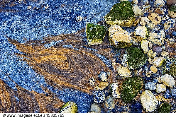 Sand and stones  coastal landscape near Burren  West coast  County Clare  Republic of Ireland