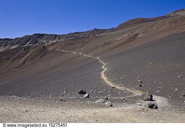 Sand Trail at Crater of Haleakala Volcano  Maui  Hawaii  USA