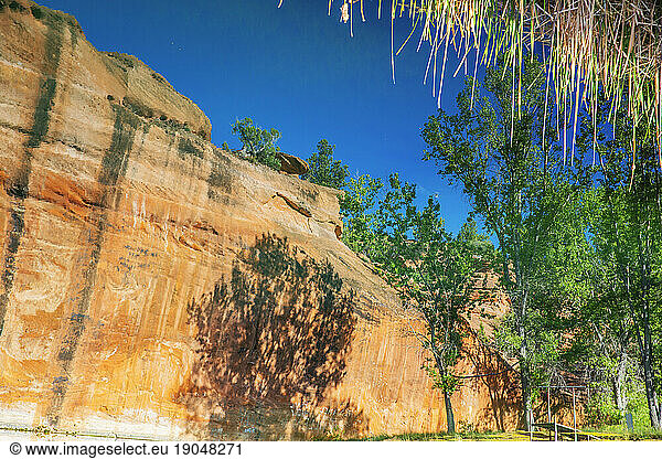 Sandstone cliff  New Mexico  USA