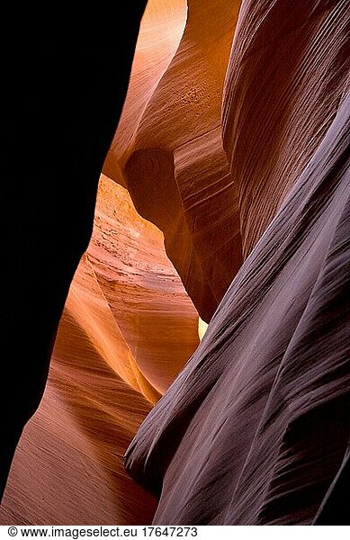 Sandstone color variations inside Upper Antelope Canyon  Arizona  USA  Nordamerika