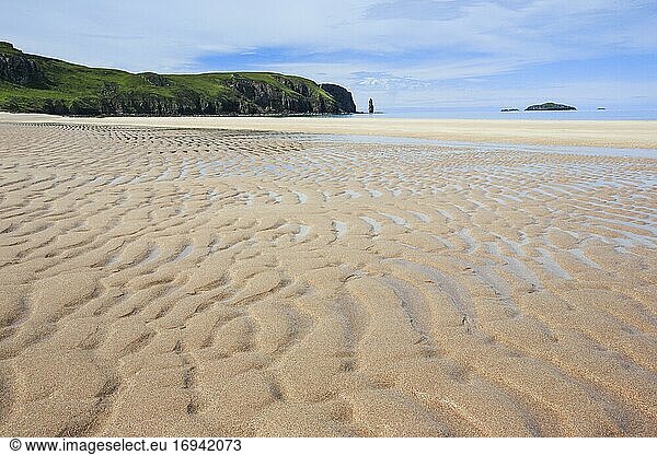 Sandstrand an der Nordküste  Schottland  Großbritannien  Europa
