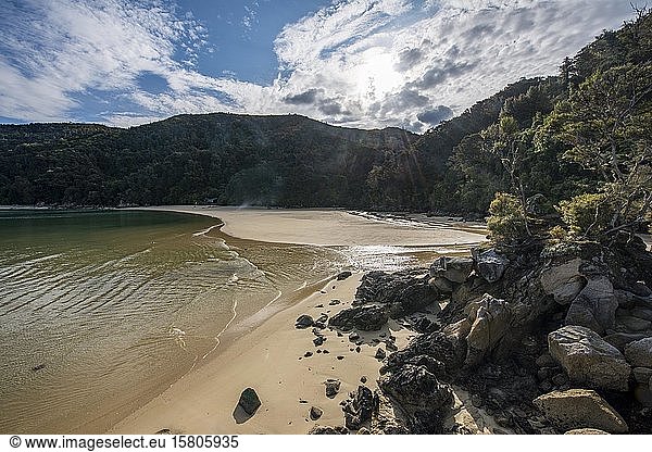 Sandstrand an der Stillwell Bay  Abel Tasman National Park  Tasman  Südinsel  Neuseeland  Ozeanien