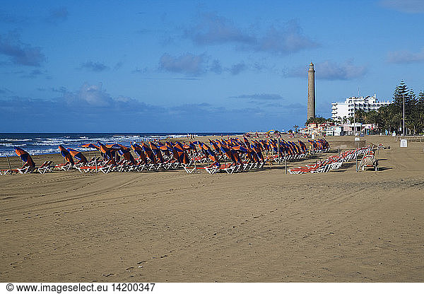 Sandy beach at Maspalomas  Gran Canaria  Canary Islands  Spain  Europe