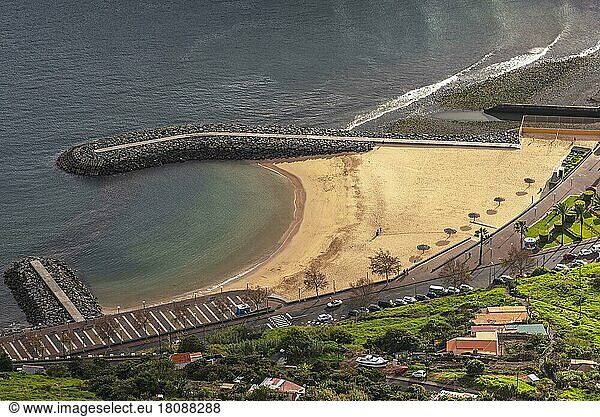 Sandy beach beach  Machico  Madeira  Portugal  Europe