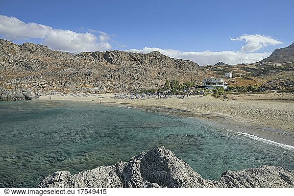 Sandy beach Skinaria Beach  South Coast  Crete  Greece  Europe