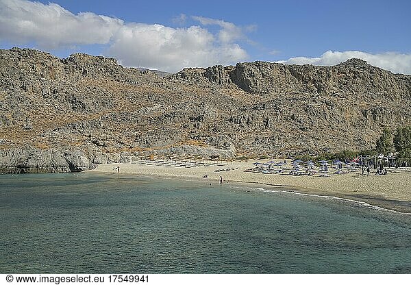 Sandy beach Skinaria Beach  South Coast  Crete  Greece  Europe