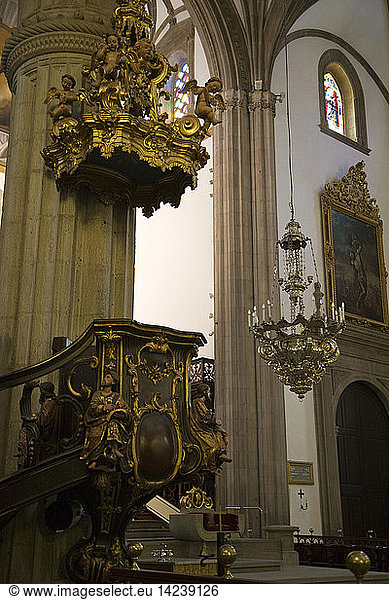 Santa Ana cathedral  a pulpit  Las Palmas  Gran Canaria  Canary Islands  Spain  Europe