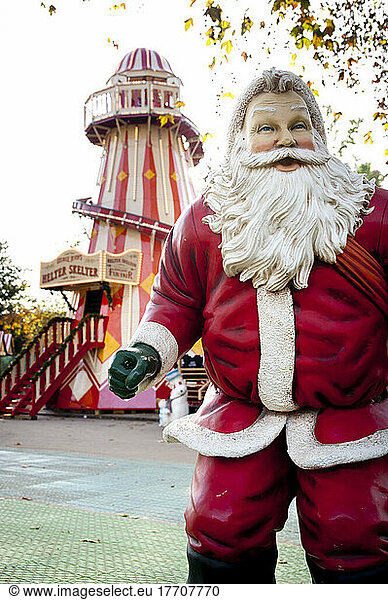 Santa Claus And Fun Fair In Hyde Park  Winter Wonderland  London  Uk