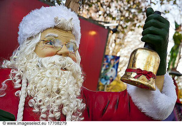 Santa Claus With Bell  Winter Wonderland  London  Uk