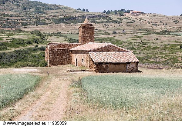 Santa Isabel chapel Gudar mountains Teruel Spain.