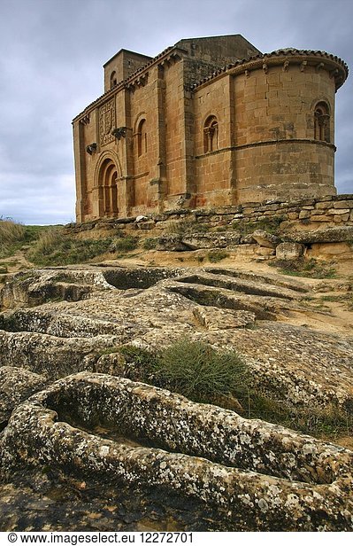 Santa Maria de la Piscina church. Romanesque style. Peciña. San Vicente de la Sonsierra. La Rioja. Spain