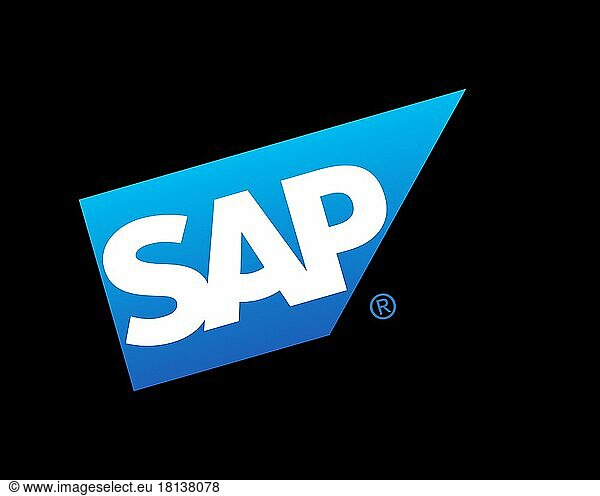 SAP SE  gedrehtes Logo  Schwarzer Hintergrund