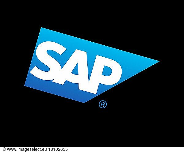 SAP SE  gedrehtes Logo  Schwarzer Hintergrund B