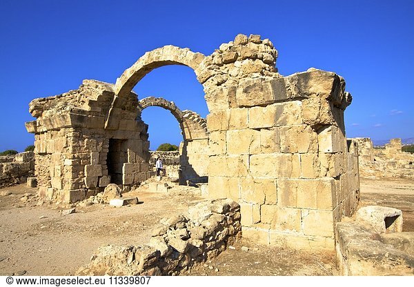 Saranda Kolones  Kato Paphos Archaeological Park  UNESCO World Heritage Site  Paphos  Cyprus  Eastern Mediterranean  Europe