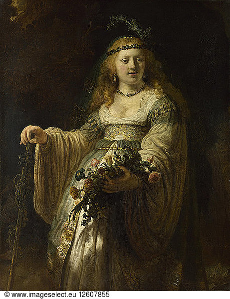 Saskia van Uylenburgh im arkadischen Kostüm  1635. Künstler: Rembrandt van Rhijn (1606-1669)