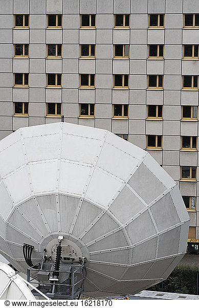Satellite dishes  close-up