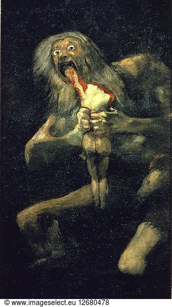 Saturn devouring one of his children by Francisco de Goya.