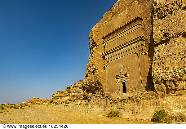 Saudi Arabia  Medina Province  Al Ula  Ancient tomb in Mada?In Salih