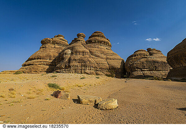 Saudi Arabia  Medina Province  Al Ula  View of eroded rock formation