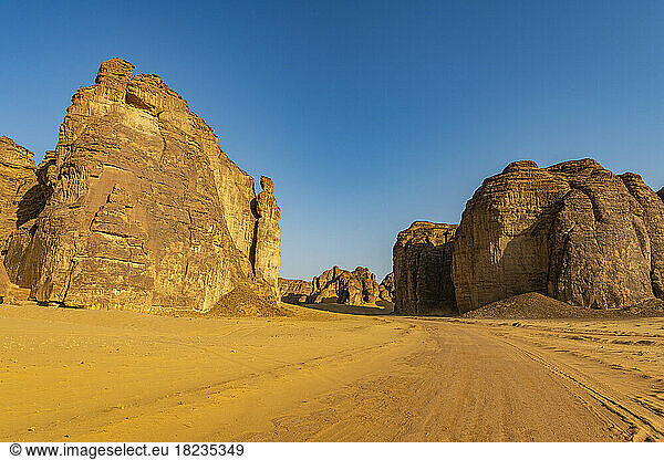 Saudi Arabia  Medina Province  Al Ula  View of sandstone rock formations