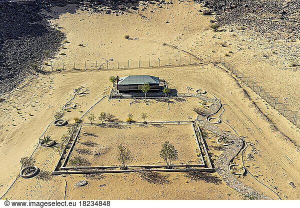Saudi Arabia  Najran Province  Najran  Aerial view of archaeological site of Bir Hima