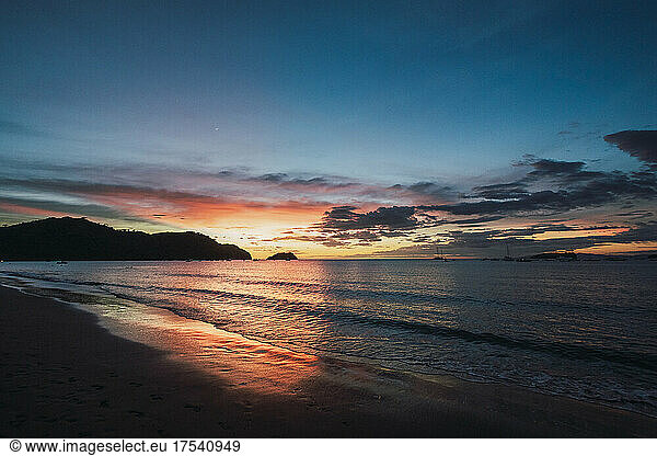 Scenic sky over Del Coco beach at sunset  Guanacaste Province  Costa Rica