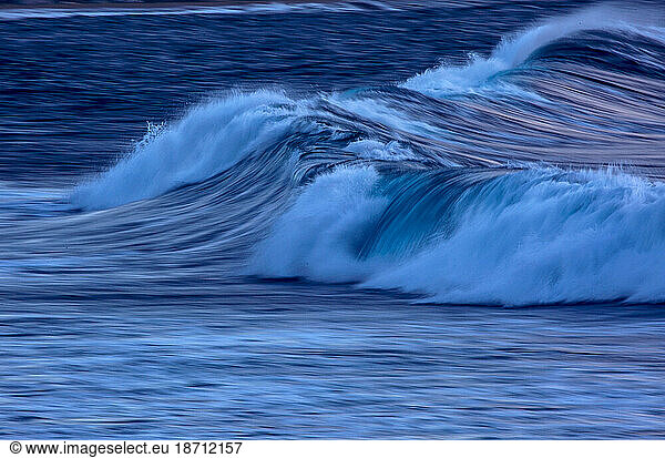 Scenic view of a wave breaking with silk effect