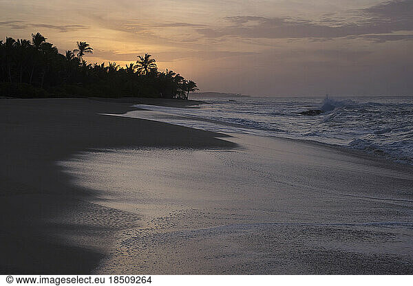 Scenic view of beach during sunset  Tangalle  South Province  Sri Lanka