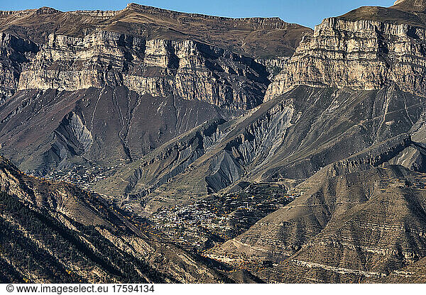 Scenic view of Caucasus mountains  Dagestan  Russia